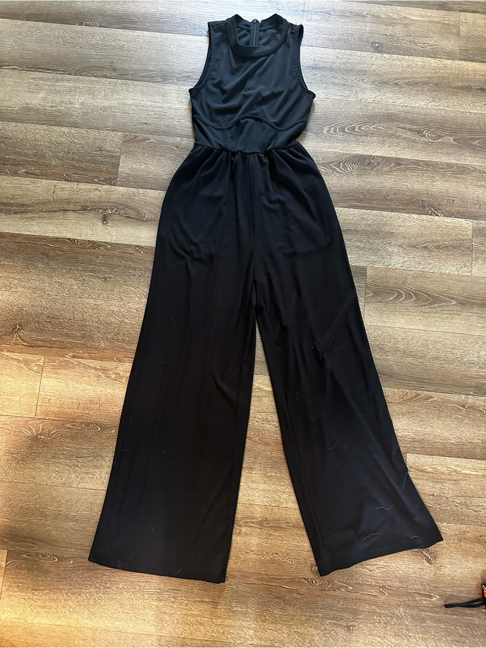 Cider Black Sleeveless Wide-Leg Jumpsuit